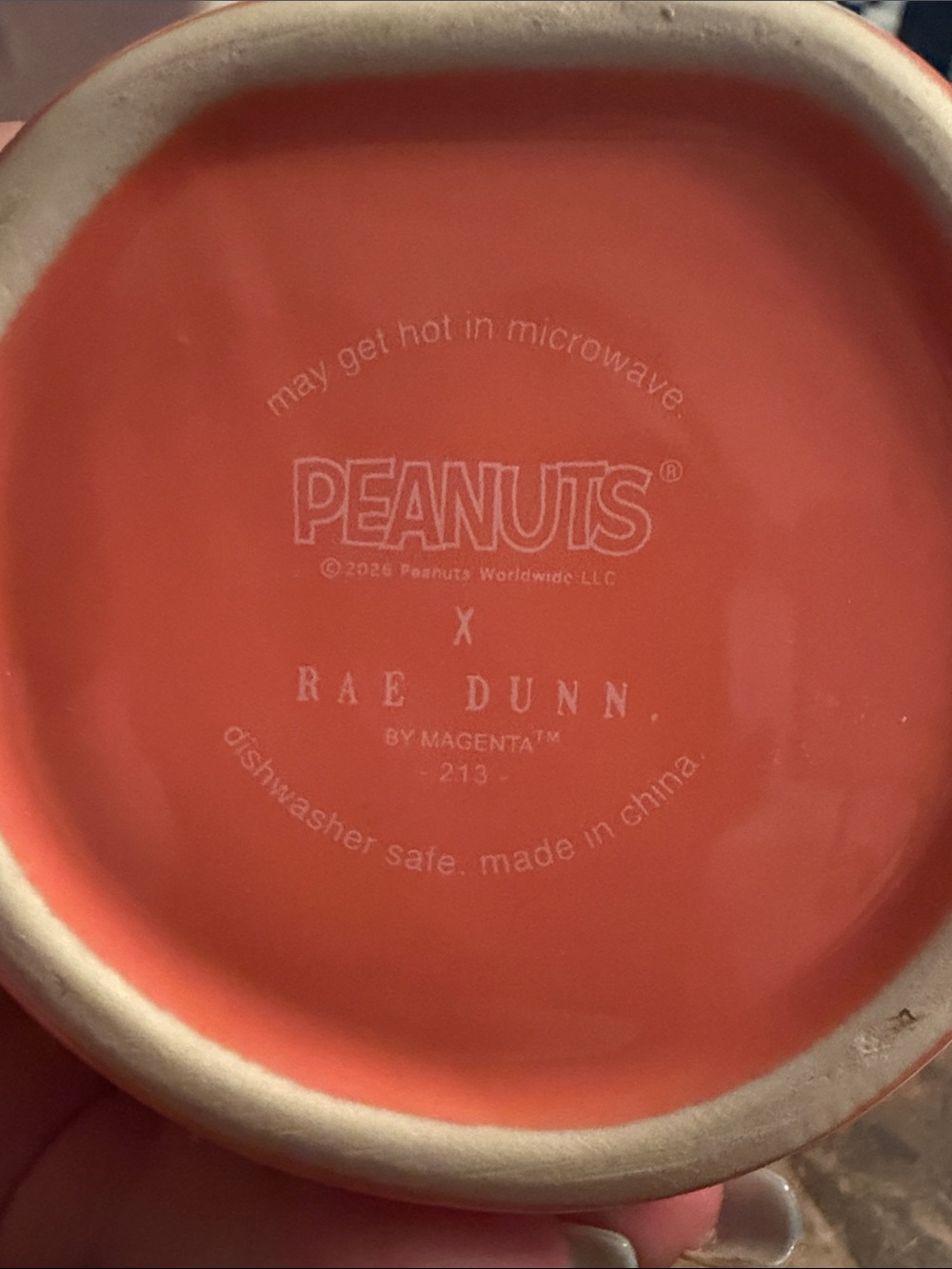 Rae Dunn/ Snoopy “Best GiGi” Coral Floral Heart Ceramic Mug NWT - Picture 5 of 5